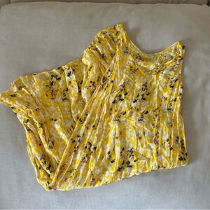 Yellow Floral Sleeveless shift dress light weight women’s size 14/16 petite